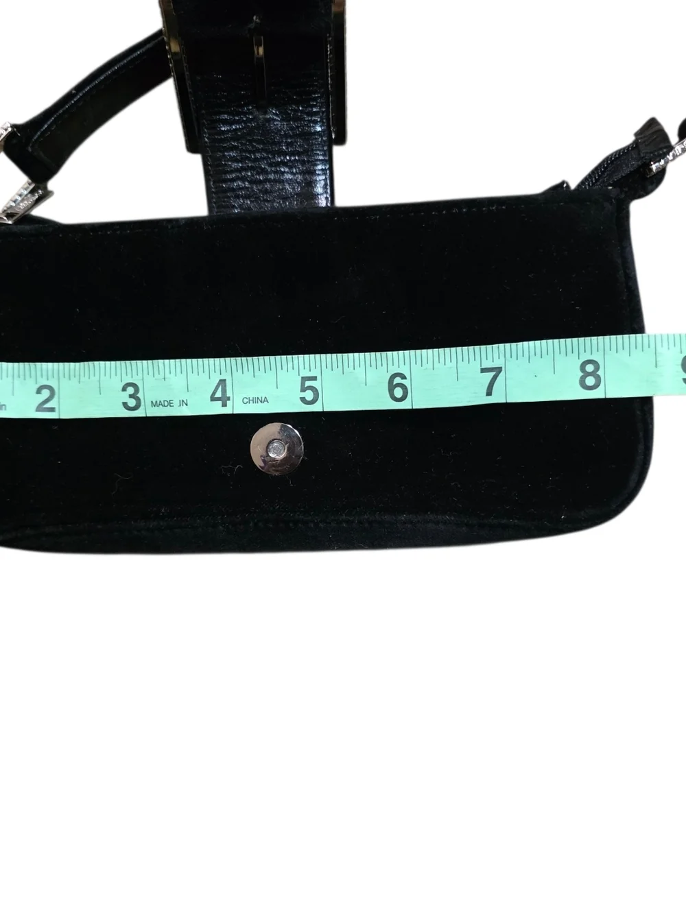 Jimmy Choo Black Velvet Crystal Buckle Baguette Shoulder Bag Y2K Evening Designe